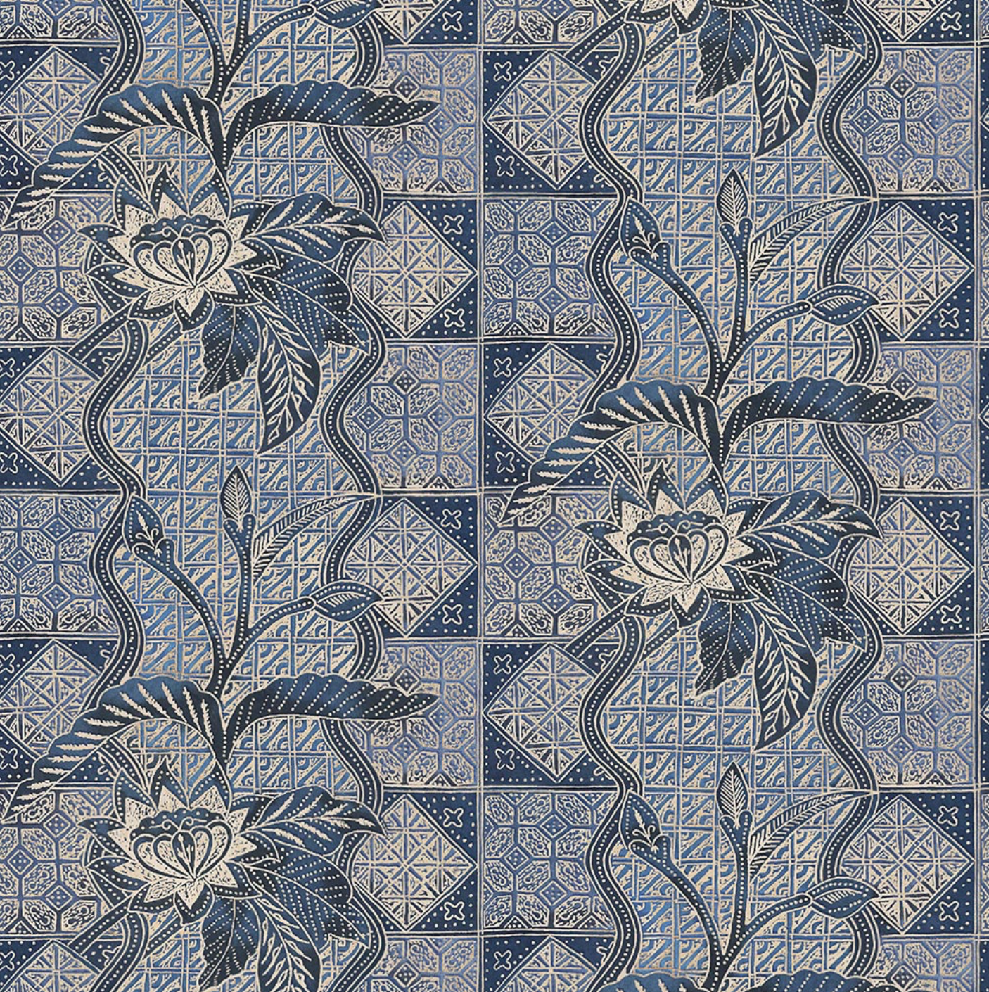 Calypso Batik Fabric in Indigo