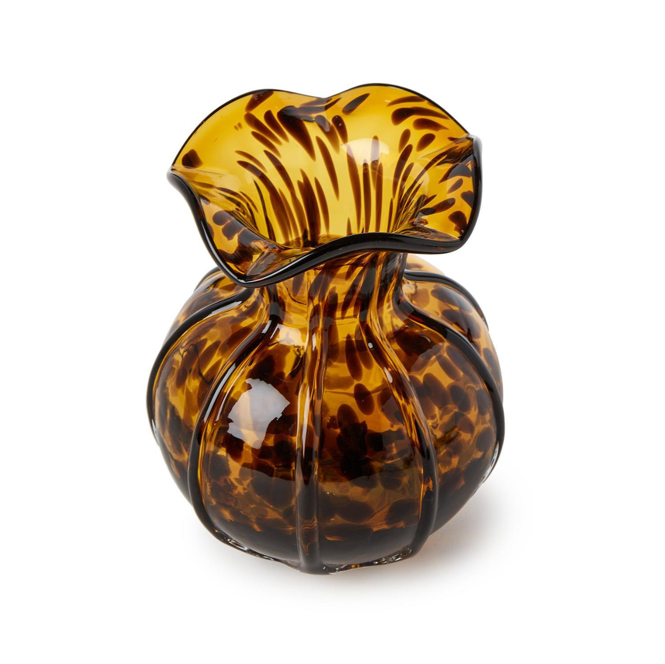 Ruffled Tortoise Print Vase