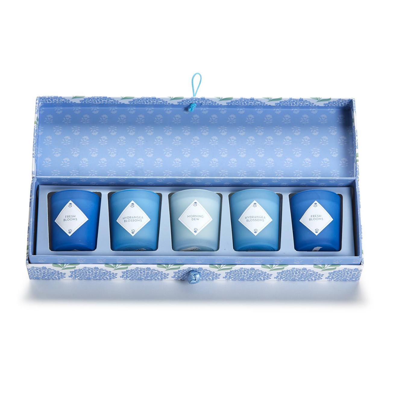 Hydrangea Set of 5 Votive Candles in Gift Box