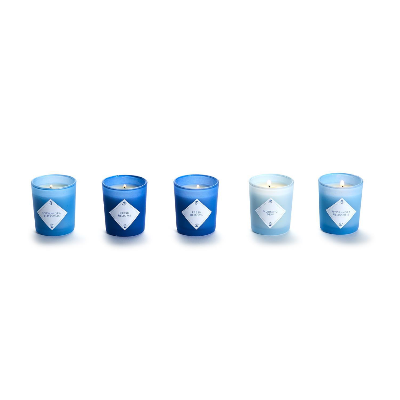 Hydrangea Set of 5 Votive Candles in Gift Box