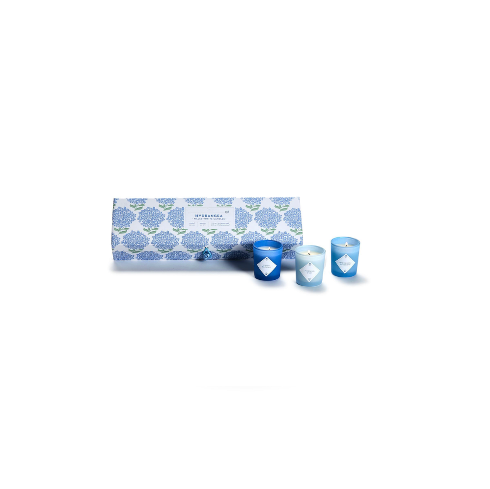 Hydrangea Set of 5 Votive Candles in Gift Box