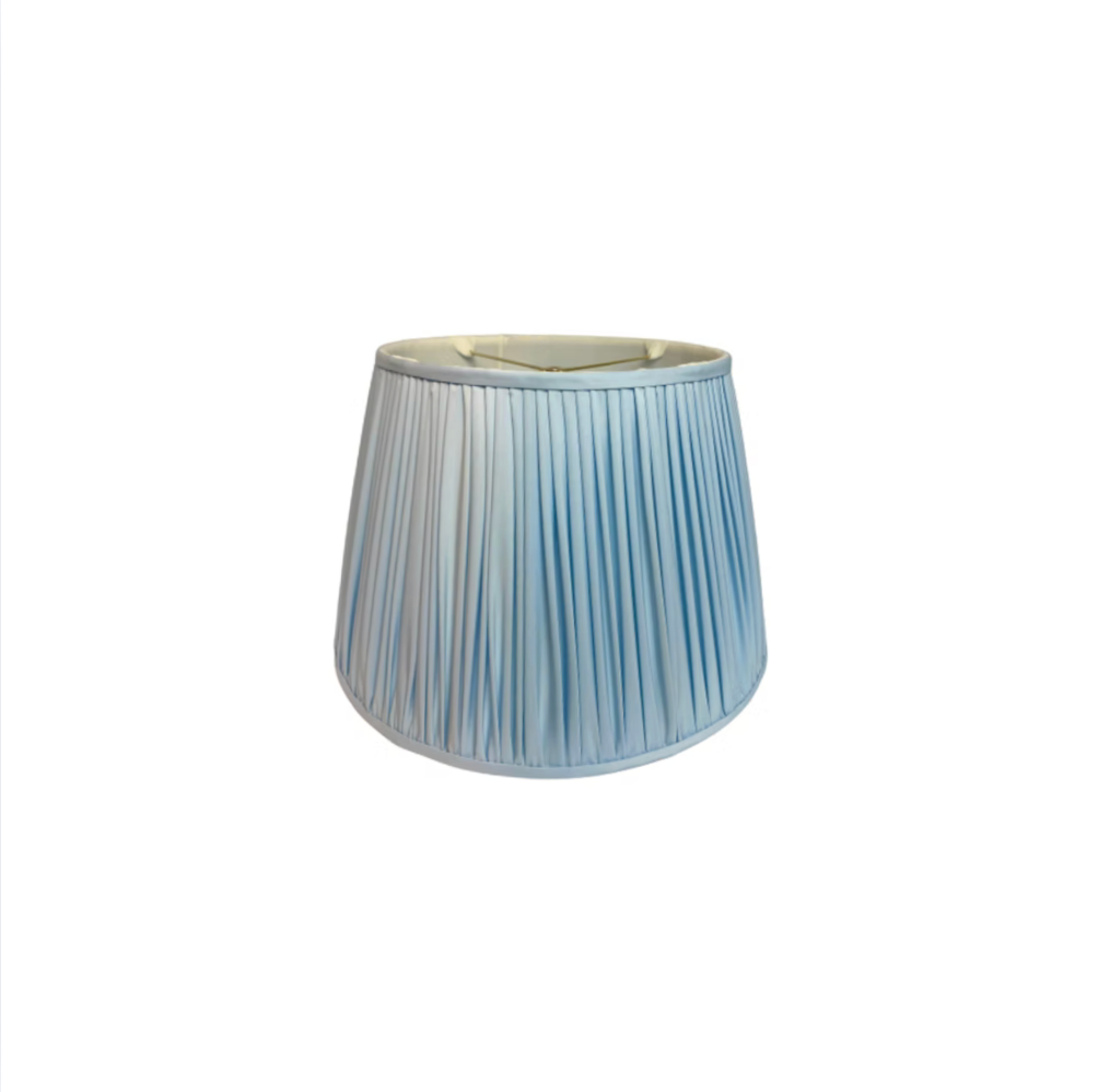 Sky Blue Linen Pleated Lampshade