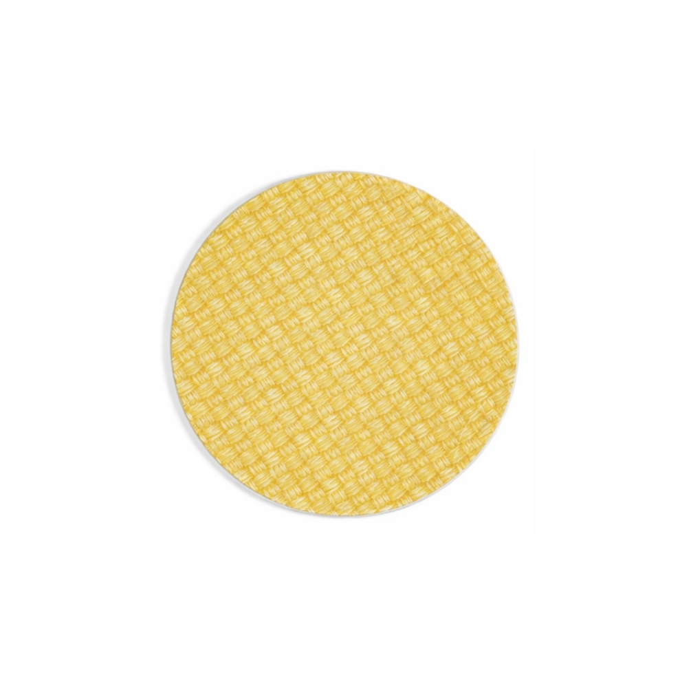 Large Circle Rattan Weave Glass Platter