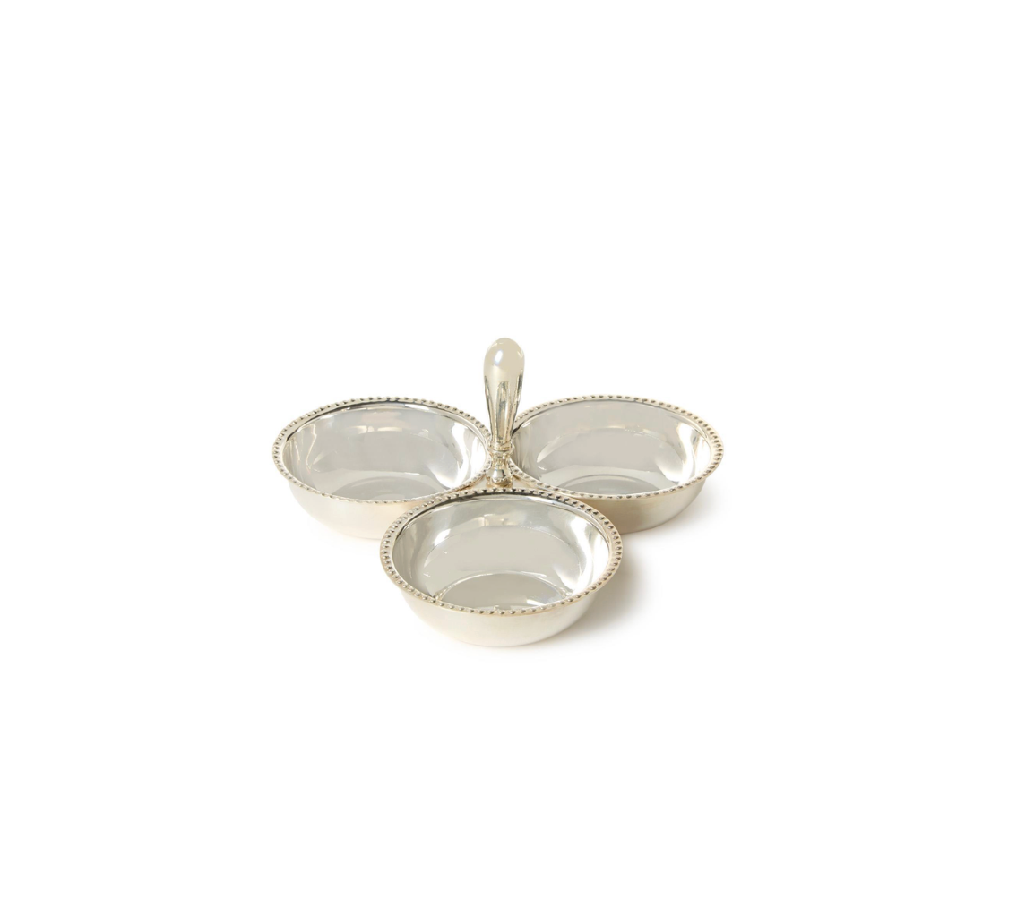 Banquet Three Section Silver Tidbit Server