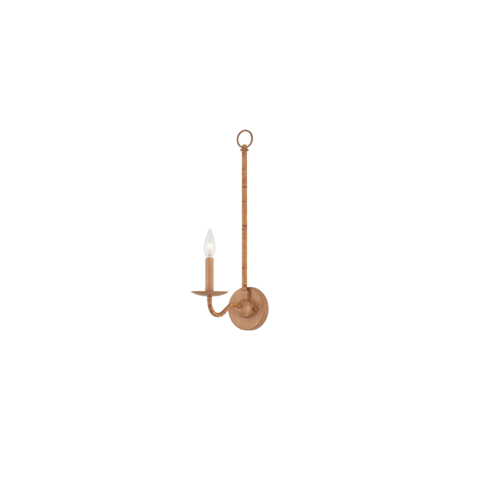 Saxon Single-Light Tan Wall Sconce