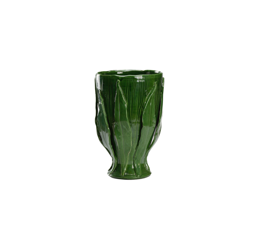 Umbria Green Footed Vase