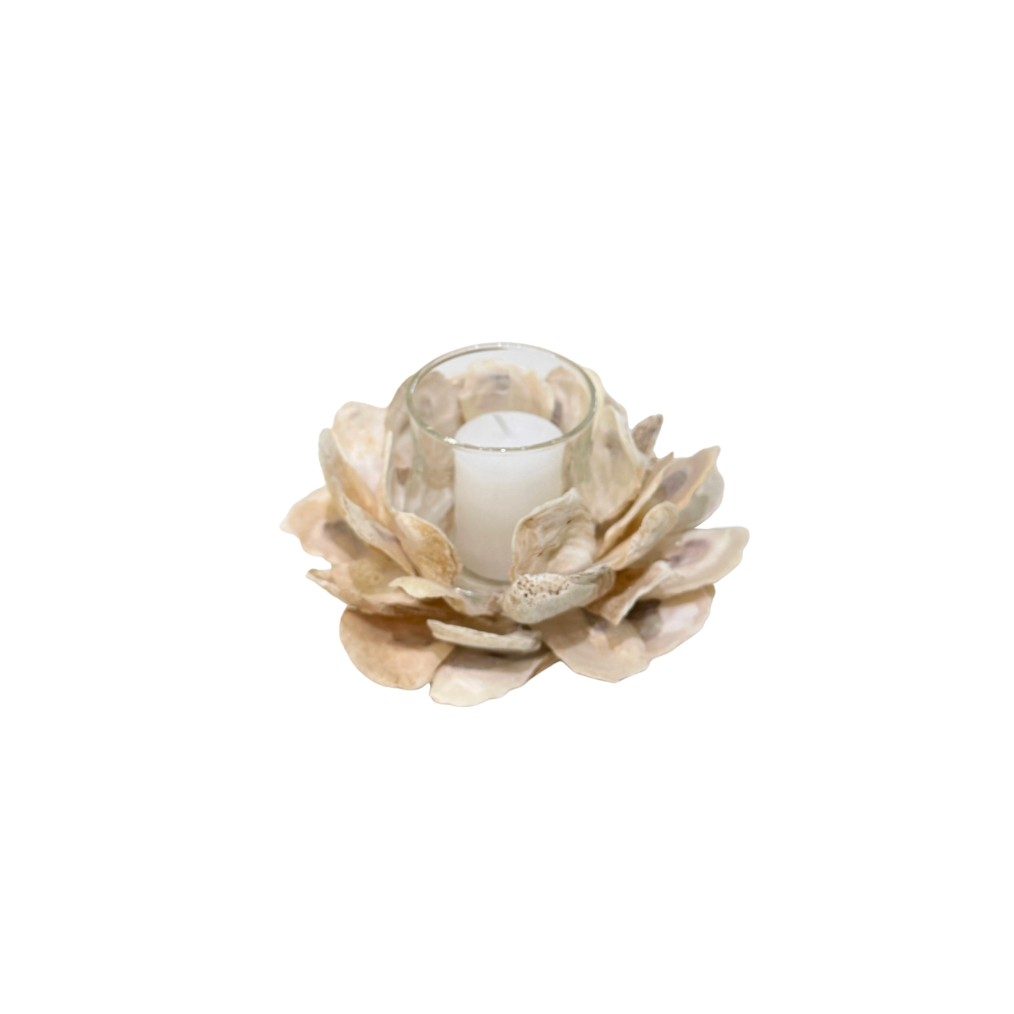 Fossilized Oyster Shell Votive