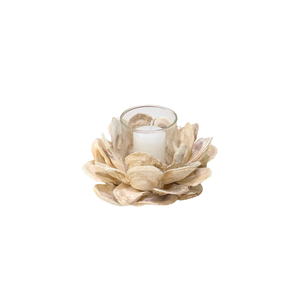 Fossilized Oyster Shell Votive