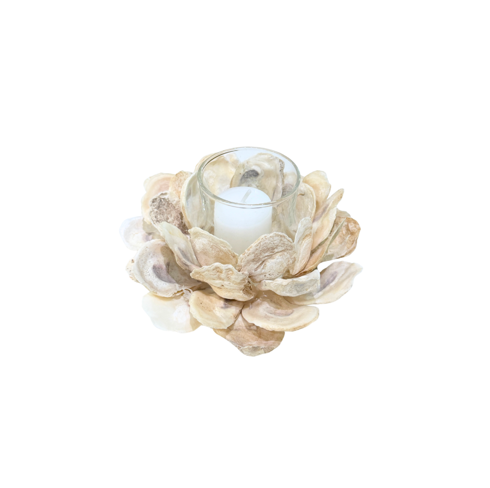 Fossilized Oyster Shell Votive