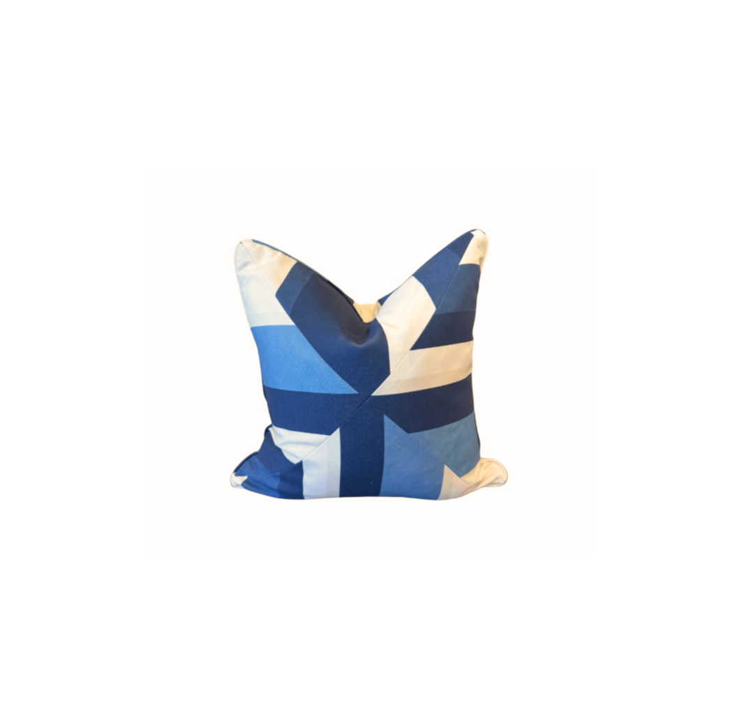 DR Home "The Billy Stripe" in Indigo Concentric Performance Pillow