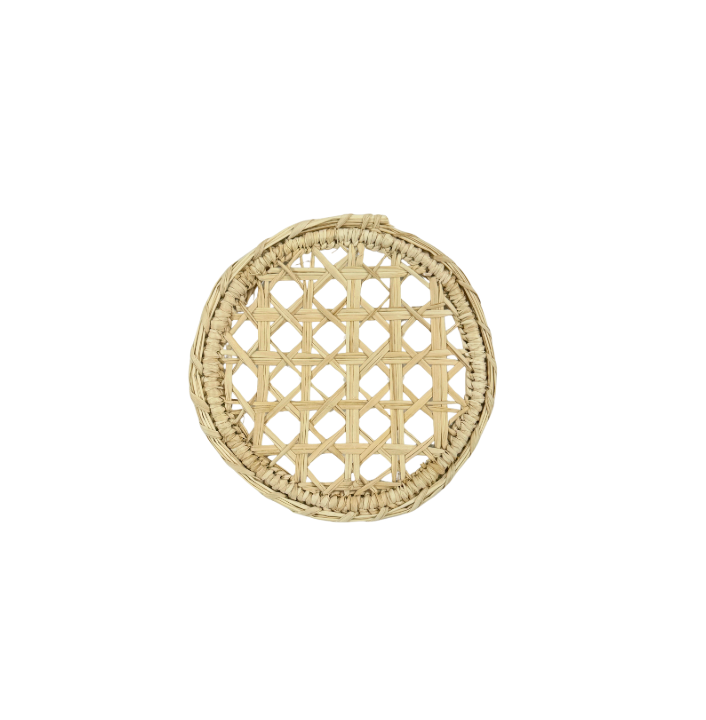 Set of 4, Natural Cane Coasters