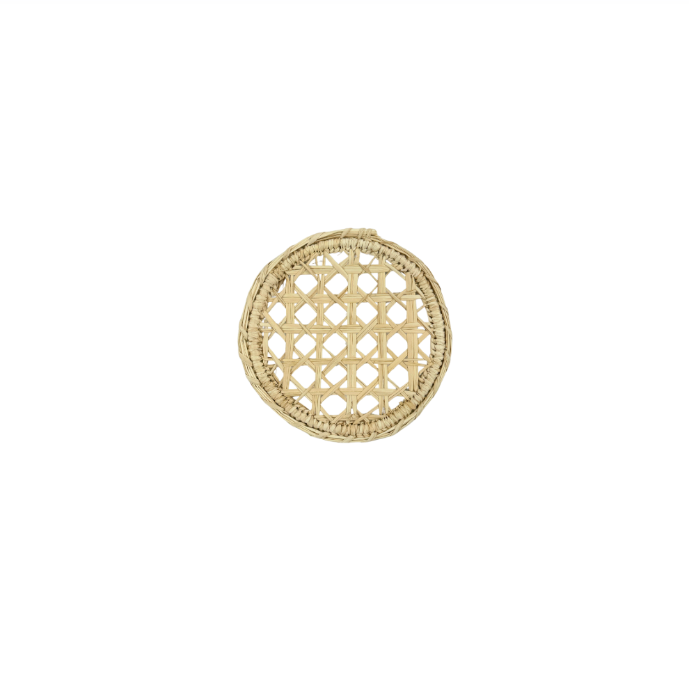 Set of 4, Natural Cane Coasters