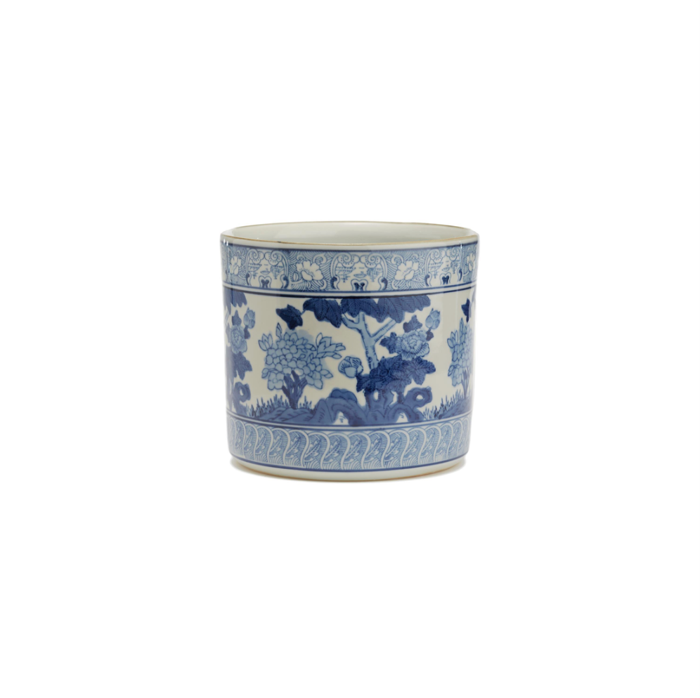 Blue & White Garden Scene Planter