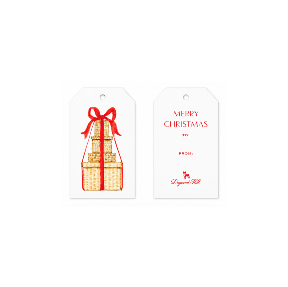 Wicker Present Stack Gift Tags