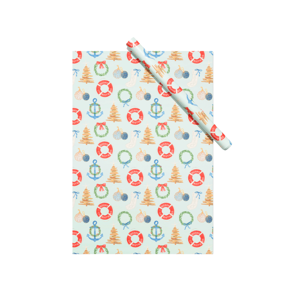 Coastal Christmas Wrapping Paper