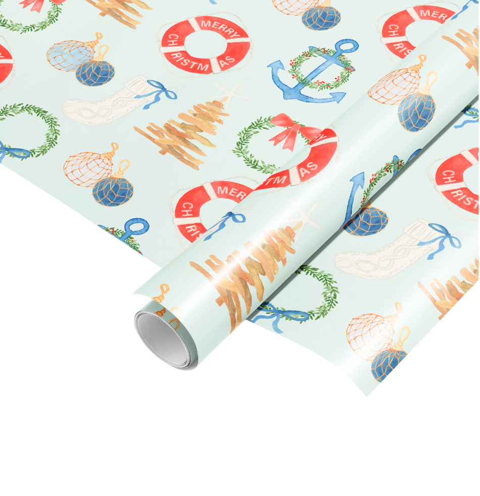 Coastal Christmas Wrapping Paper