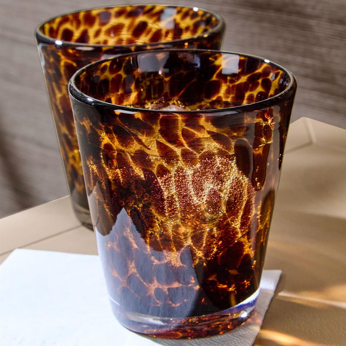 Tortoise Print Tumbler, Set of 2