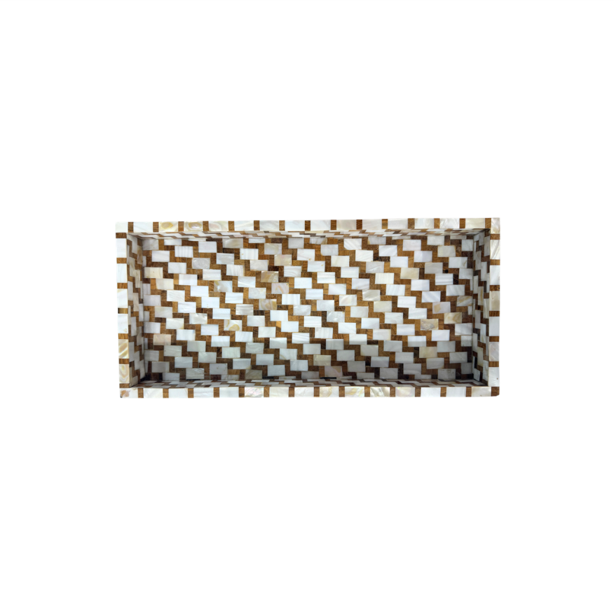 Mother of Pearl Basketweave Inspired Tray