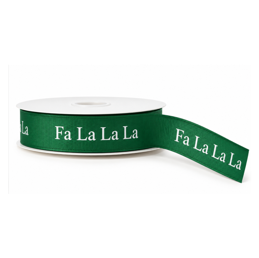 Fa La La La Grosgrain Ribbon, 100 yard roll