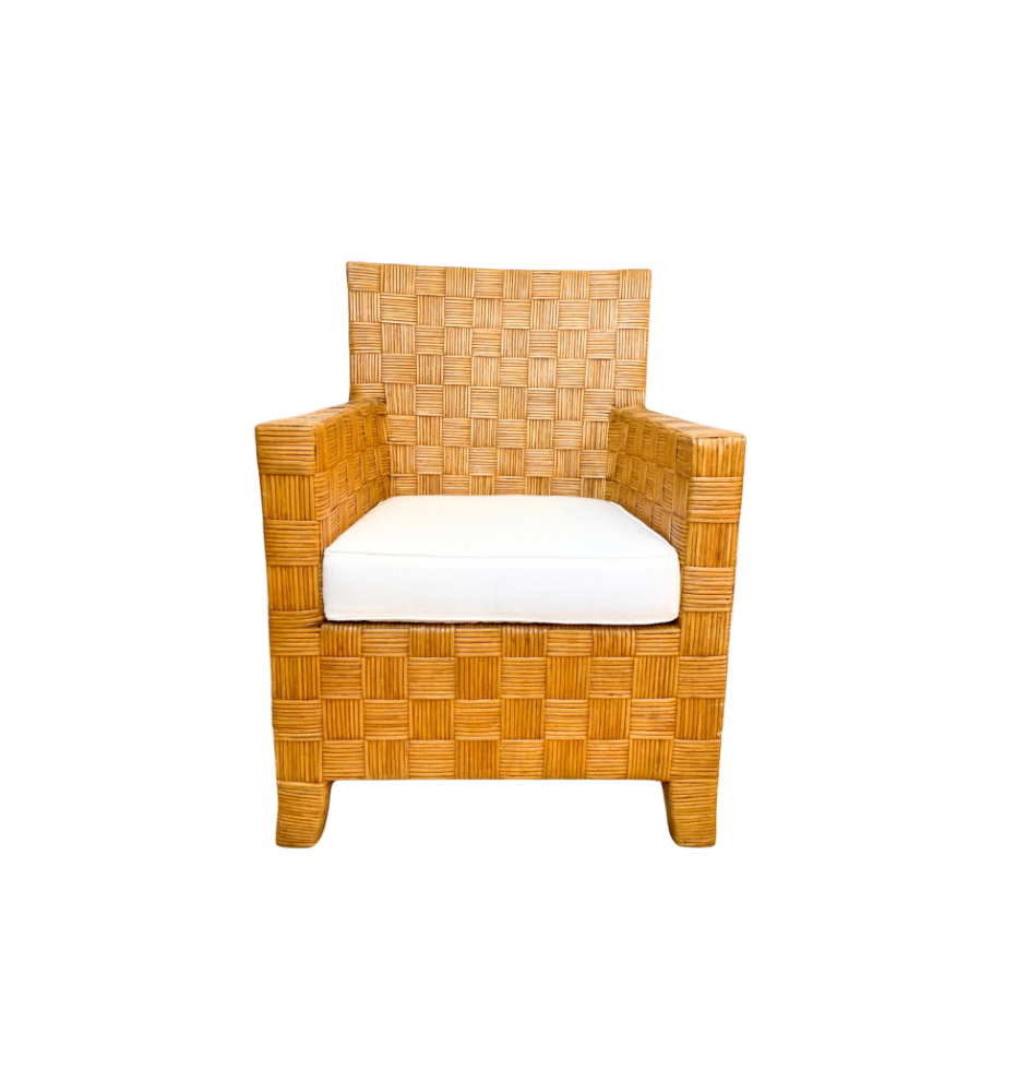 Vintage Woven Rattan Armchair