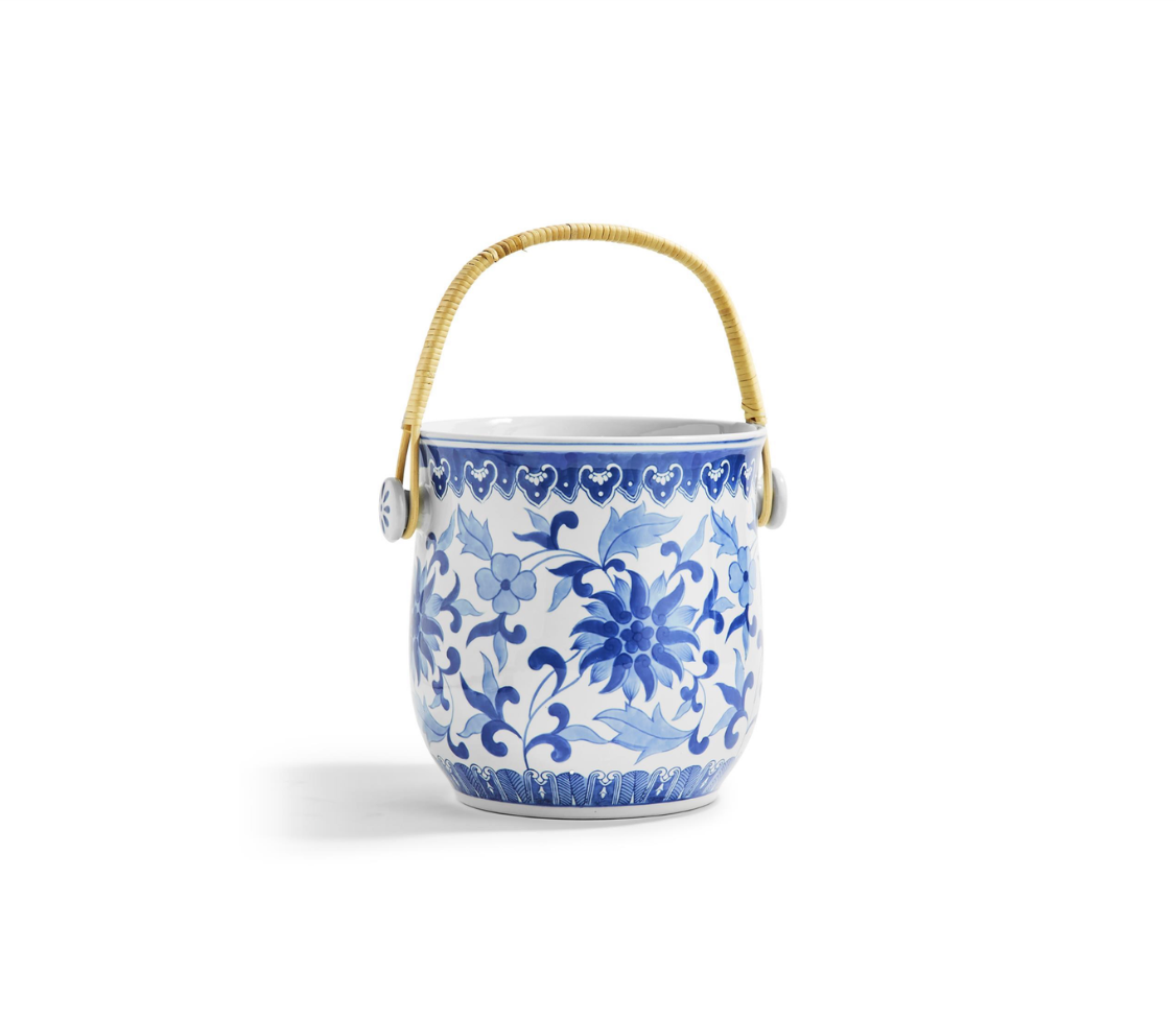 Canton Collection Basket with Woven Cane Handle