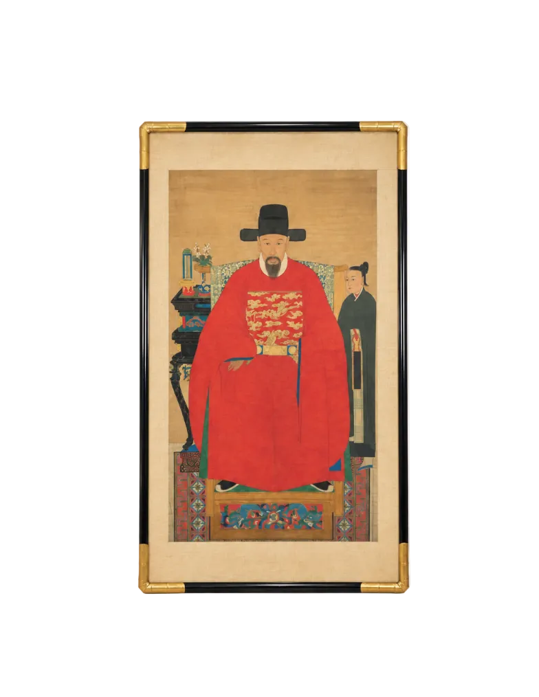 Beautifully Framed Antique Large Korean Ancestral on Silk