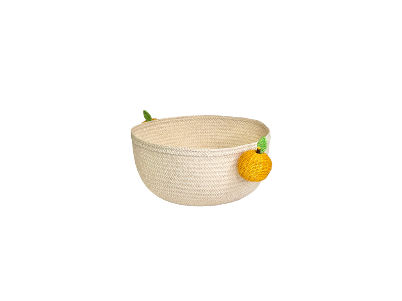 Iraca Raffia Orange Basket