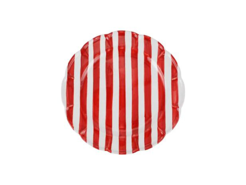 Amalfitana Red Striped Round Platter