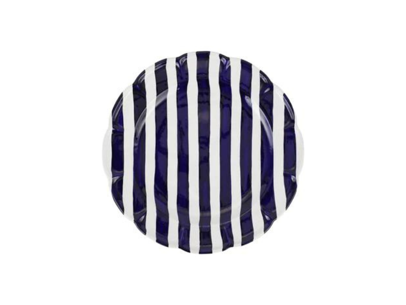 Amalfitana Cobalt Blue Striped Round Platter