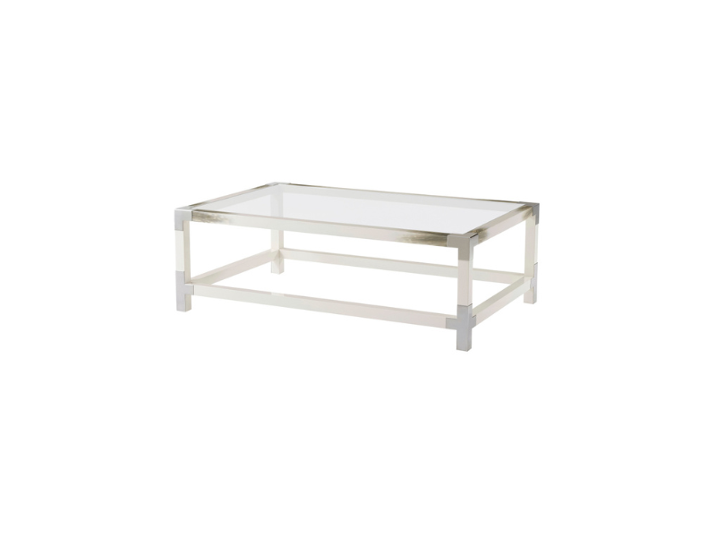 Longhorn White Faux Horn Coffee Table