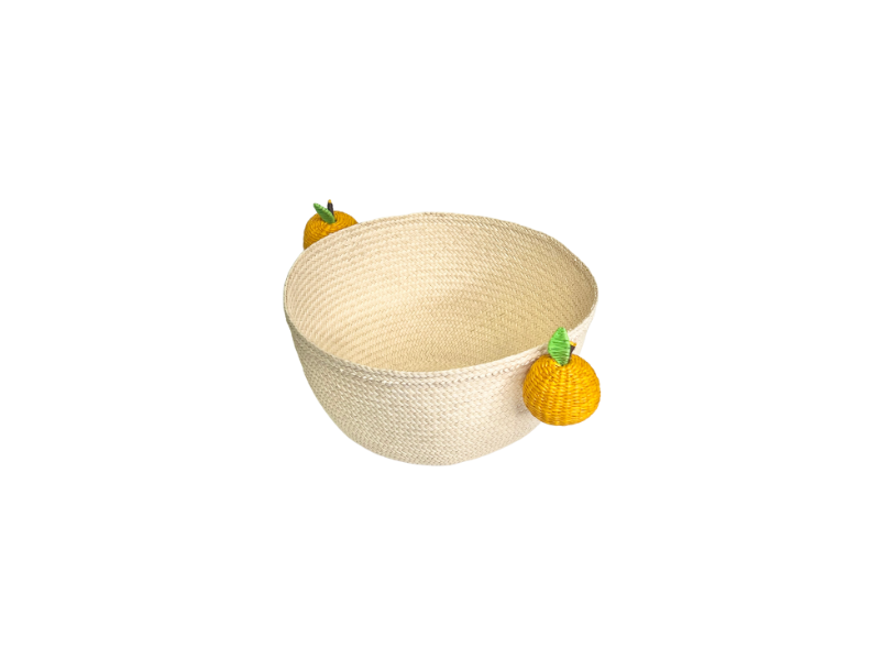 Iraca Raffia Orange Basket