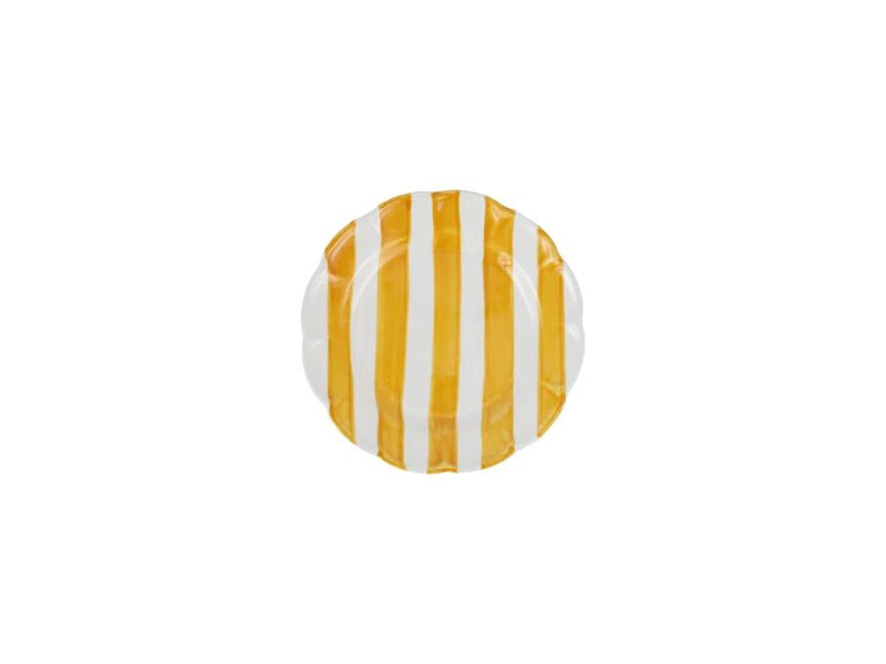 Amalfitana Yellow Striped Salad Plate