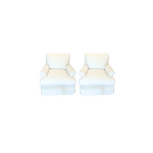 Pair of Custom Danielle Rollins Home Skirted Club Chairs