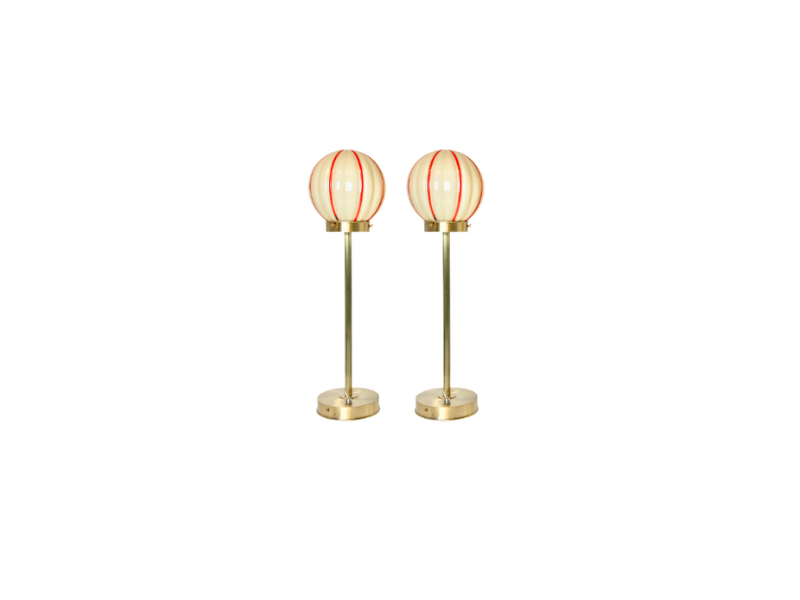 European Art Deco Glass Table Lamps