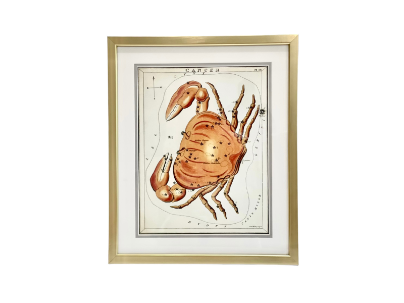 Custom Framed Antique Cancer Zodiac Print