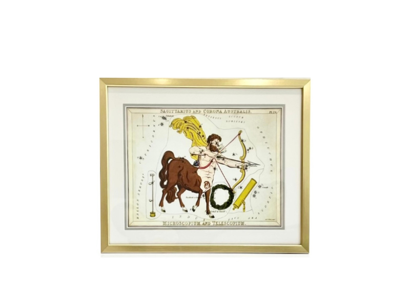 Custom Framed Antique Sagittarius Zodiac Print