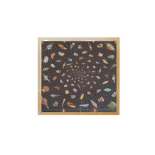 Dark Chocolate Gucci Silk Scarf on Madagacar Grasscloth in Custom Acrylic Shadowbox Frame