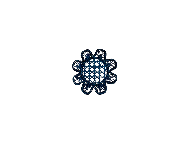 Navy Daisy Coaster, Set of 4