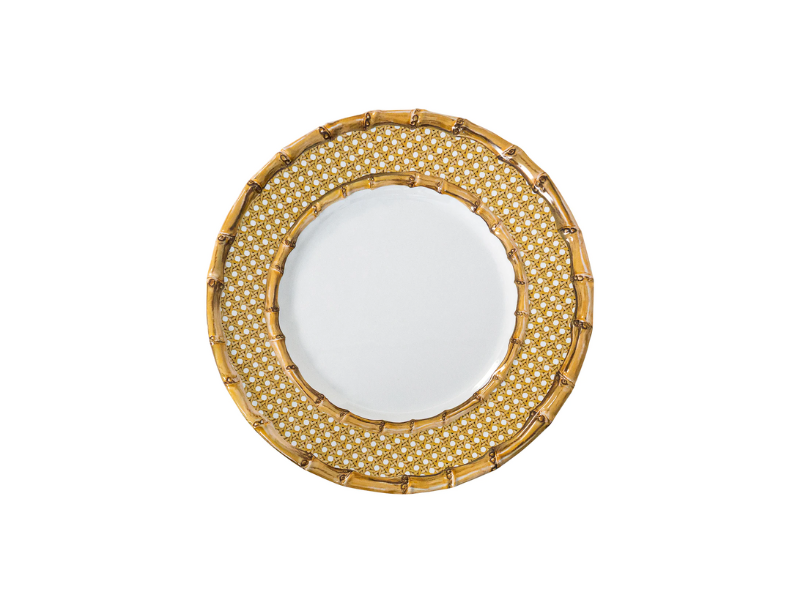 Bamboo Caning Melamine Dinner Plate