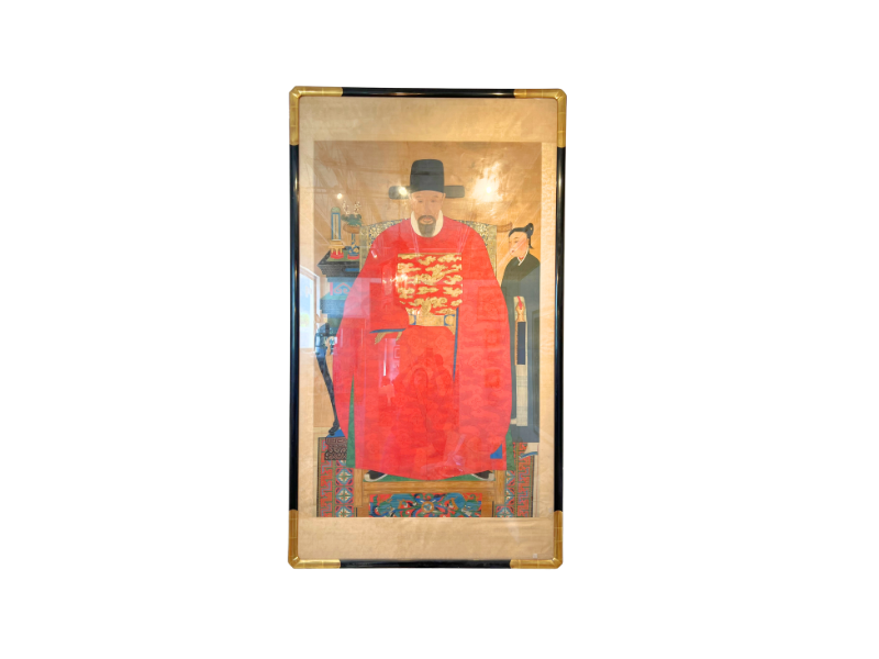 Beautifully Framed Antique Large Korean Ancestral on Silk