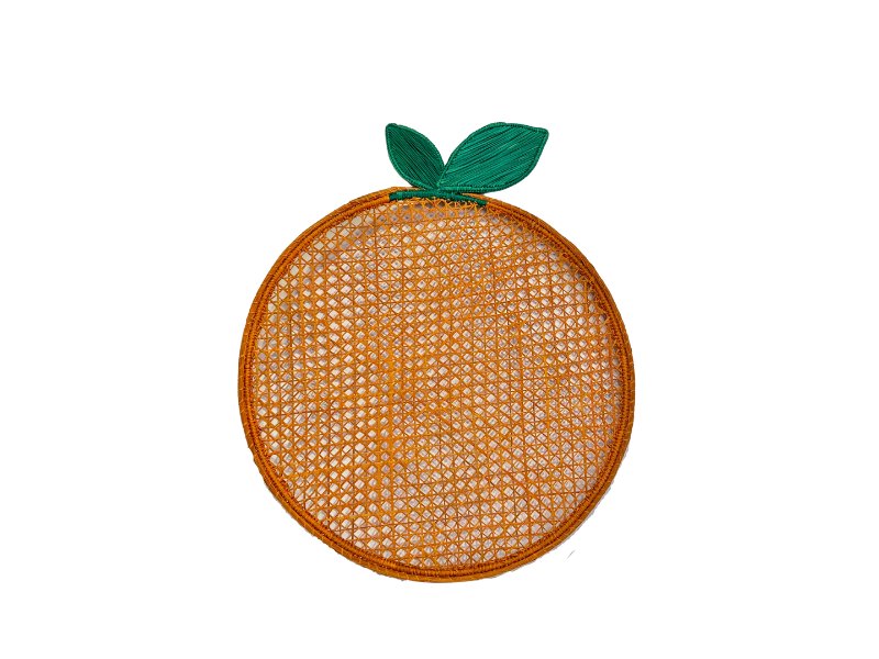 Handwoven Orange Iraca Straw Placemat