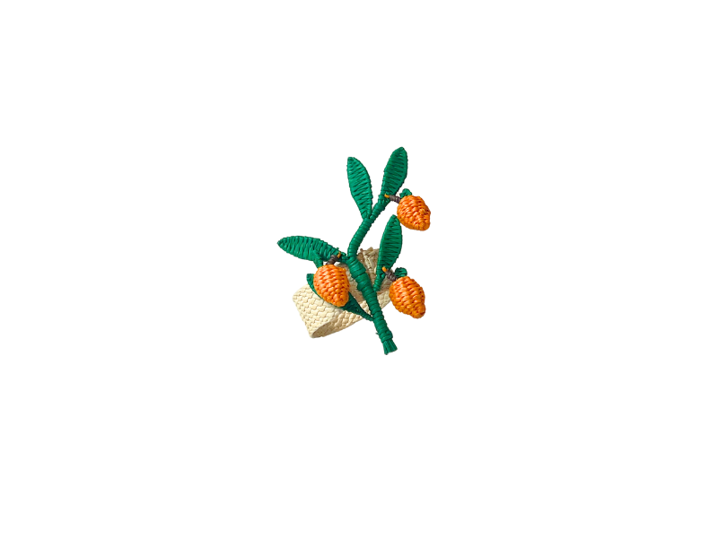 Orange Branch Napkin Ring, Set of 4