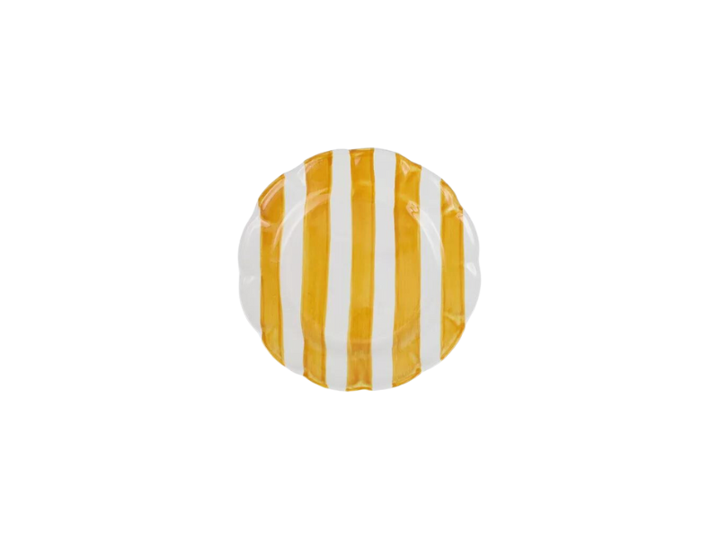 Amalfitana Yellow Striped Dinner Plate