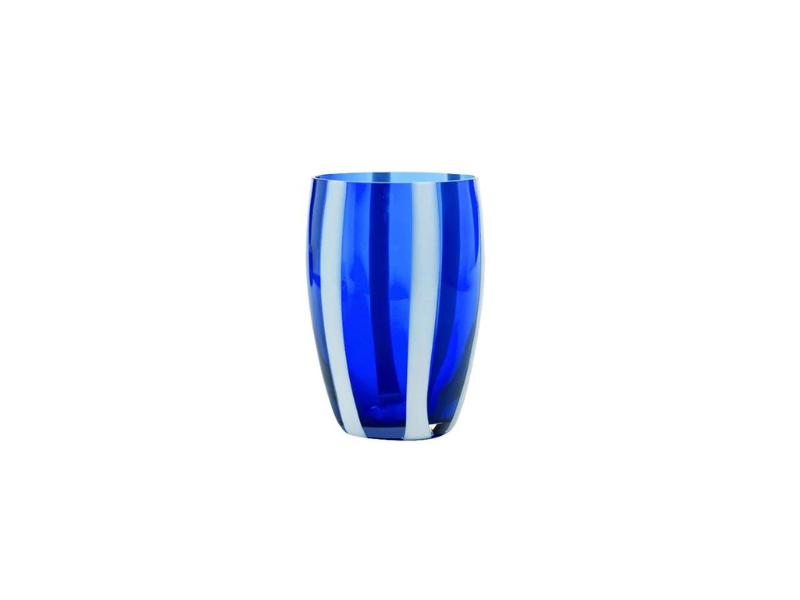 Gessato Cobalt Blue Tumblers, Set of 2