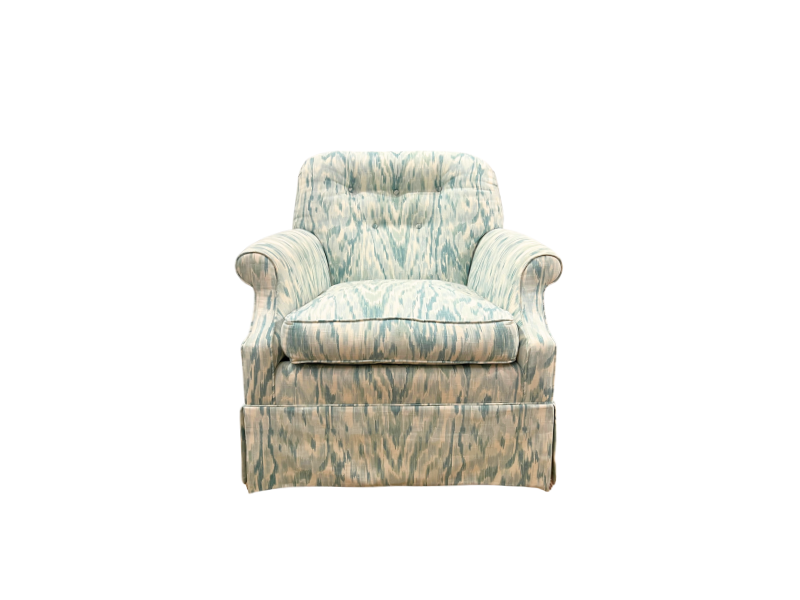 NEW Danielle Rollins Home One-of-a-Kind Upholstered Ikat Lee Jofa Celadon Chair
