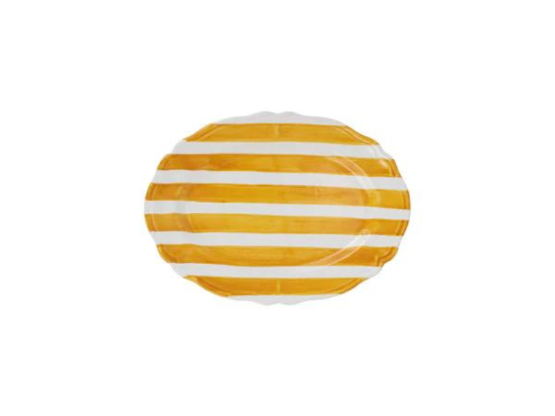 Amalfitana Yellow Striped Oval Platter