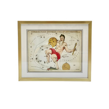 Custom Framed Antique Aquarius Zodiac Print