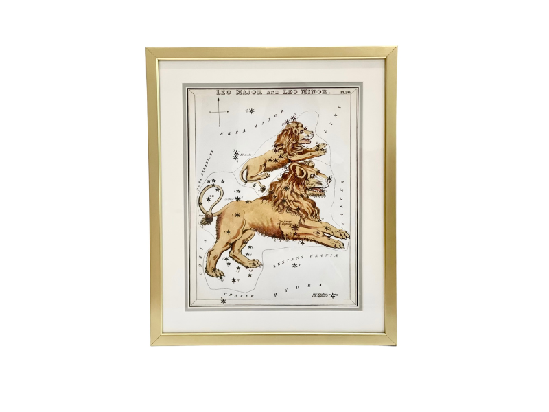 Custom Framed Antique Leo Zodiac Print