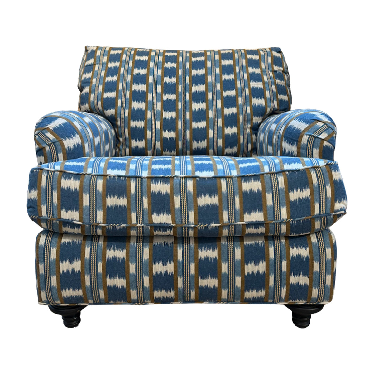 A Pair, Club Chairs in Manual Canovas Frida Ciel on a white background