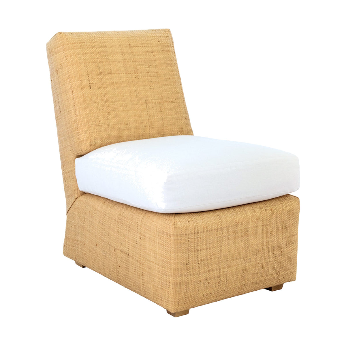 Billy Baldwin Small Madagascar Grasscloth Slipper Chairs on a white background